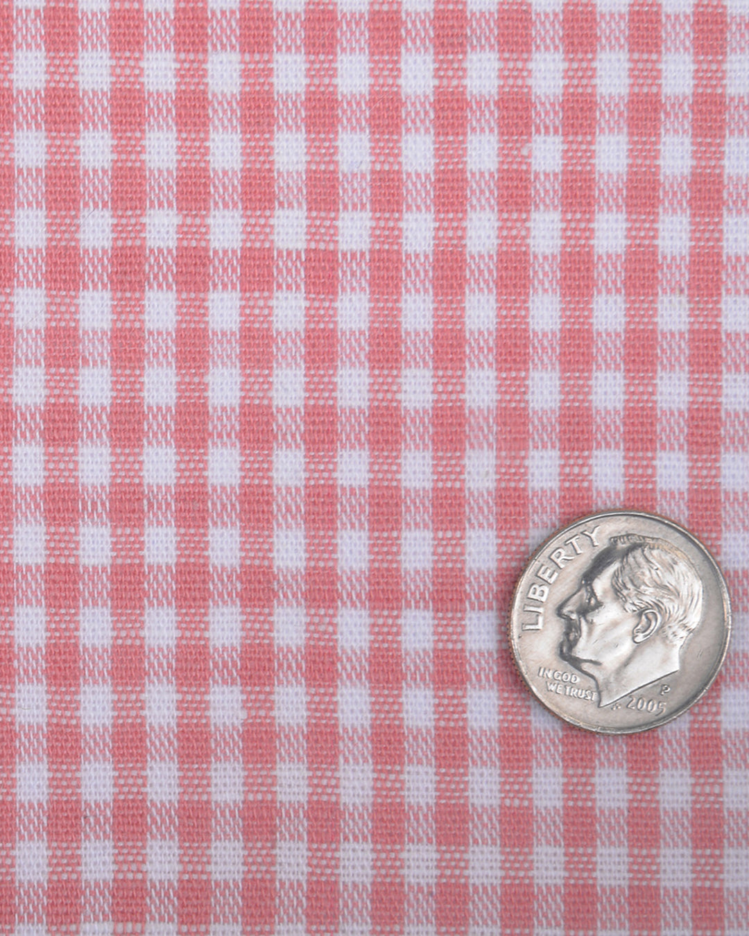 Cotton Linen: Dark Peach Gingham Checks