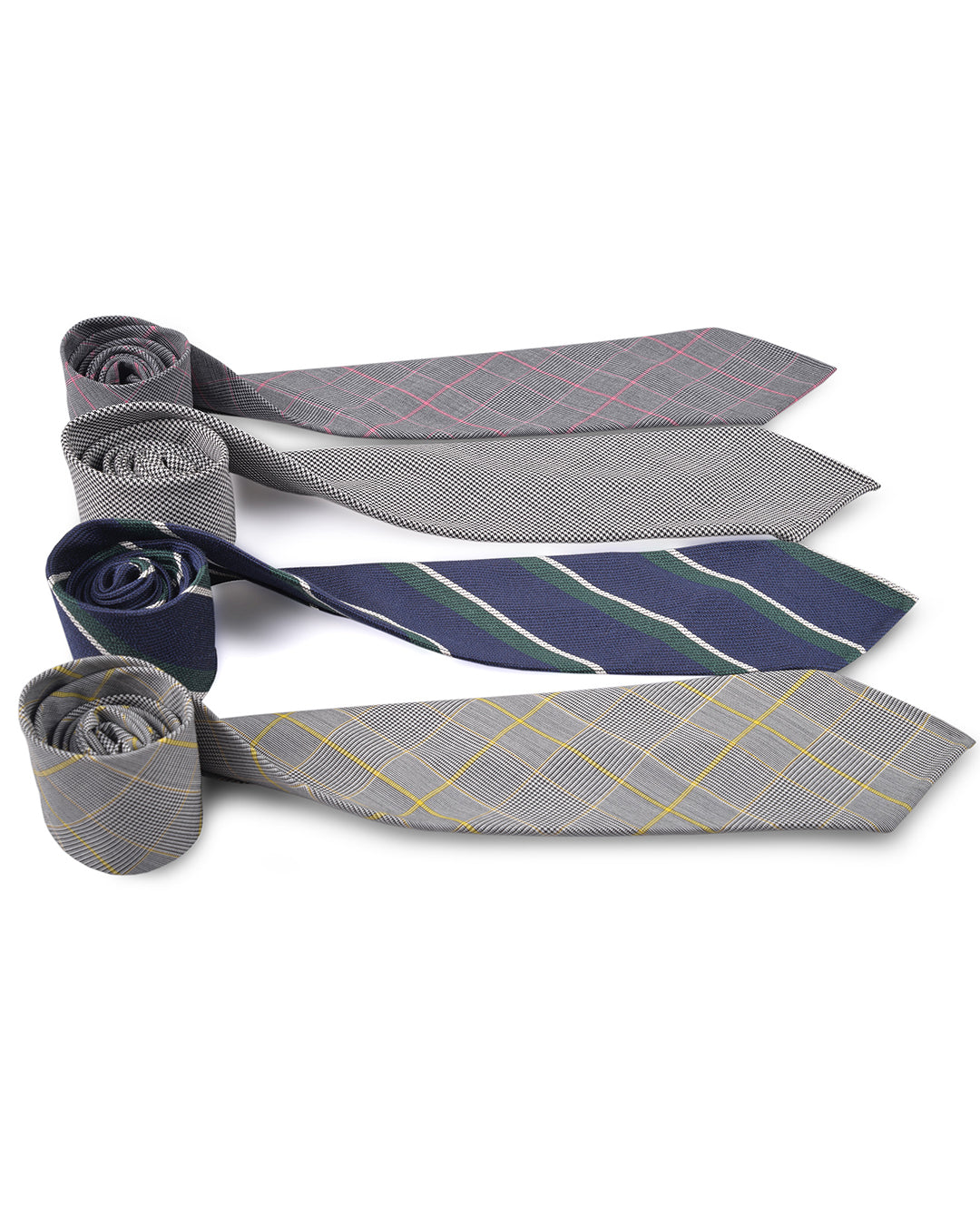 Grey Yellow Pow Checks Tie