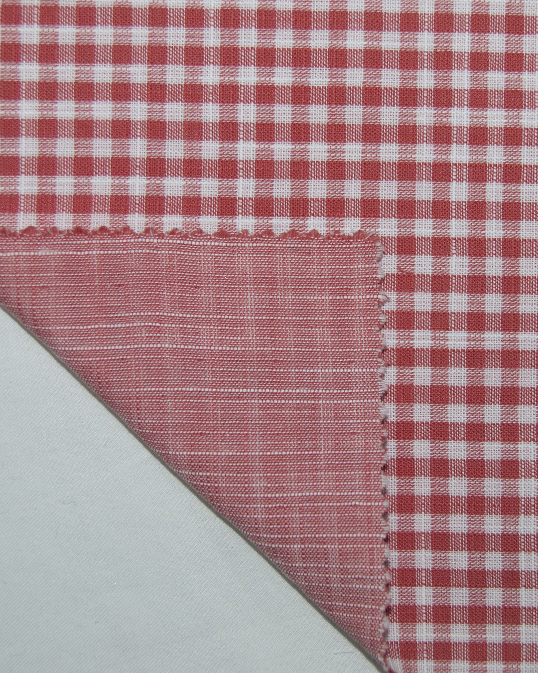 Soft Light Summer:Red White Mini Gingham Chambray