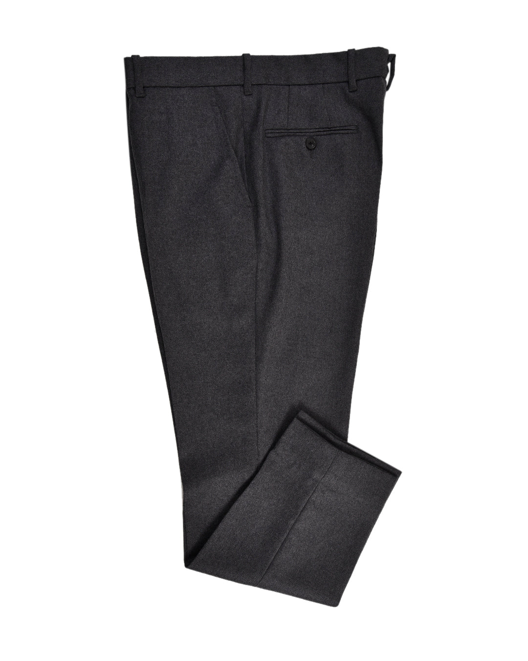 Dugdale Dark Grey Wool Flannel Dress Pant