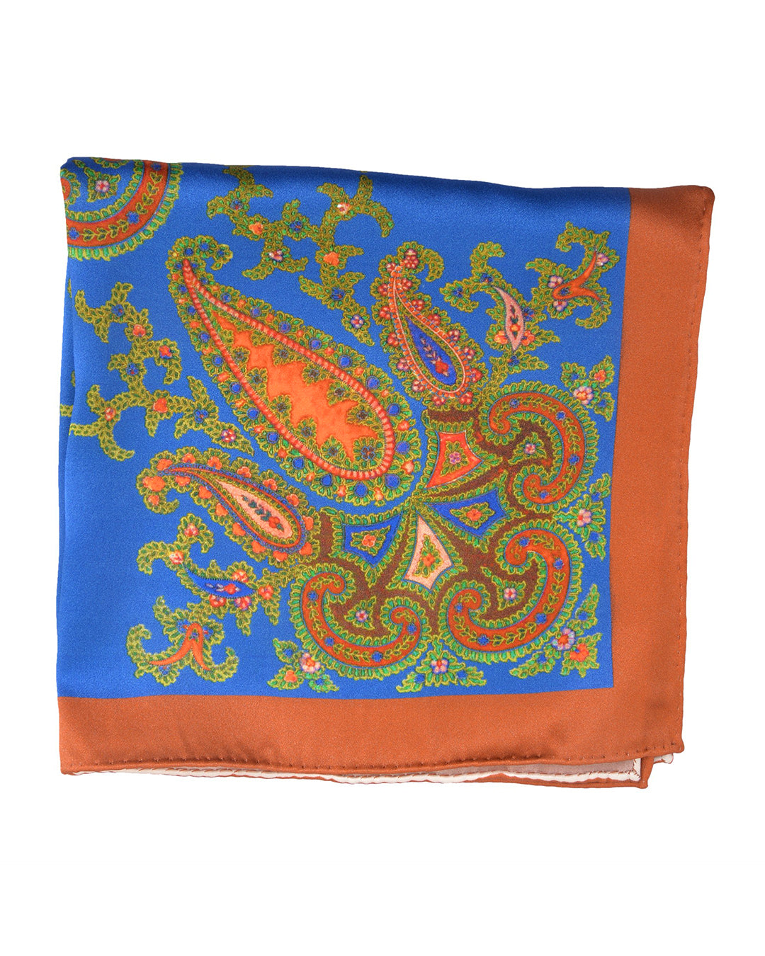 Pocket Square- Paisley Creeper On Blue