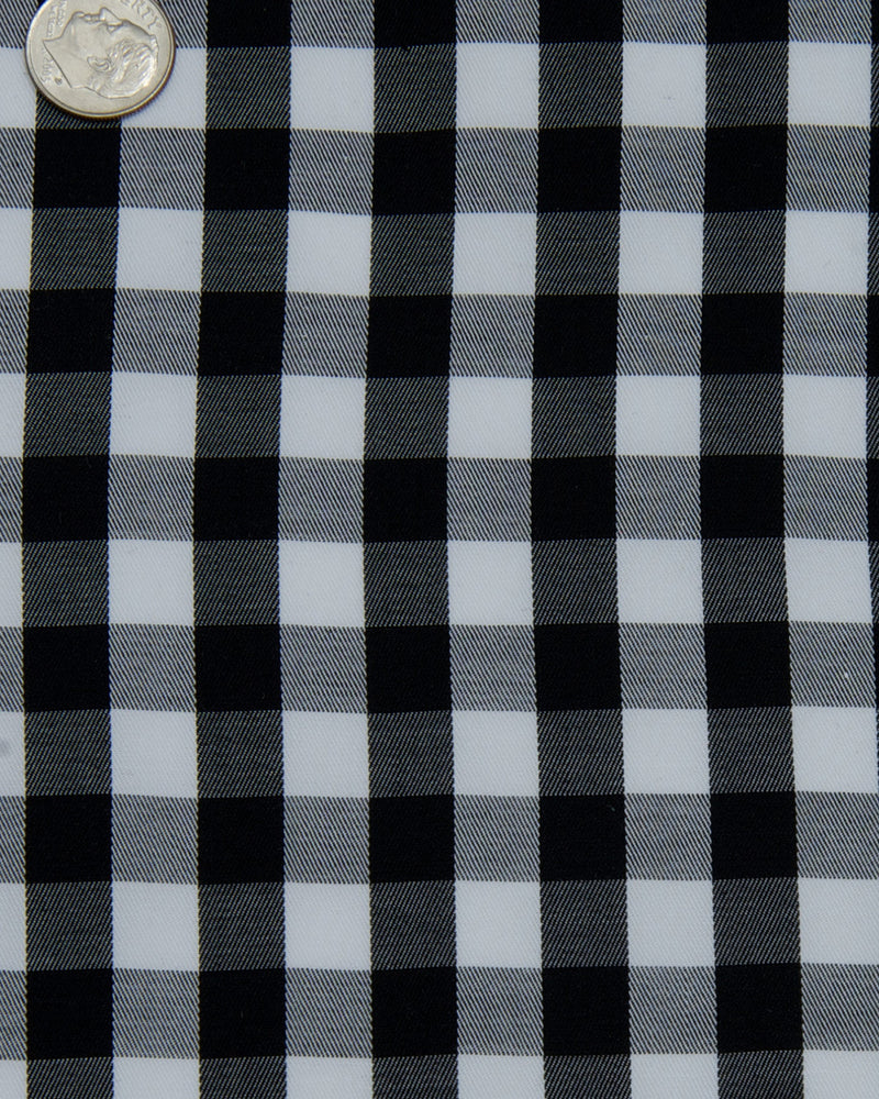 Monti Black White Mid Gingham Twill