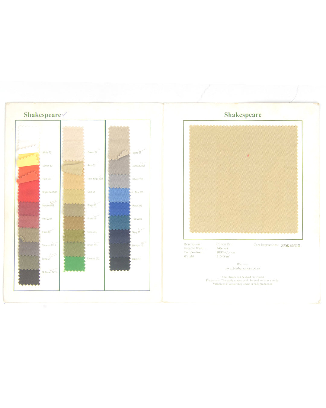 Brisbane Moss Cream Twill