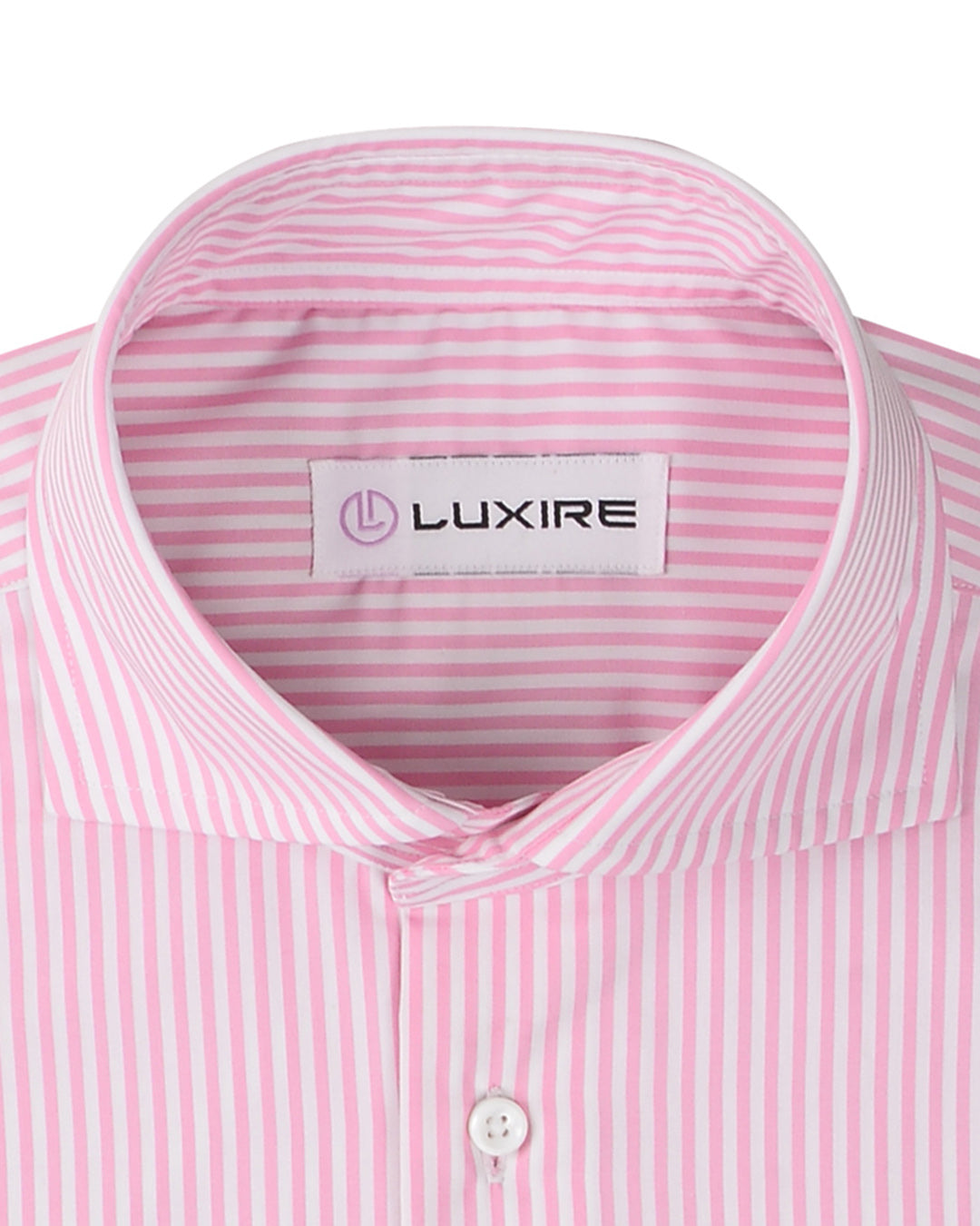 Albini Baby Pink Pencil Stripes On White