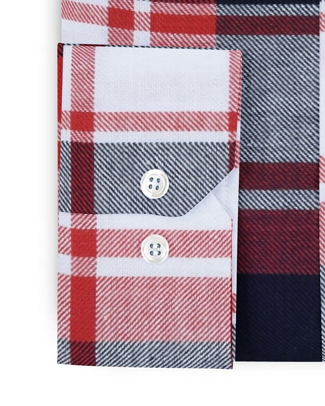 Bold Twill Red Black Checks on White