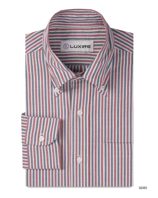 Red Blue Stripes Oxford