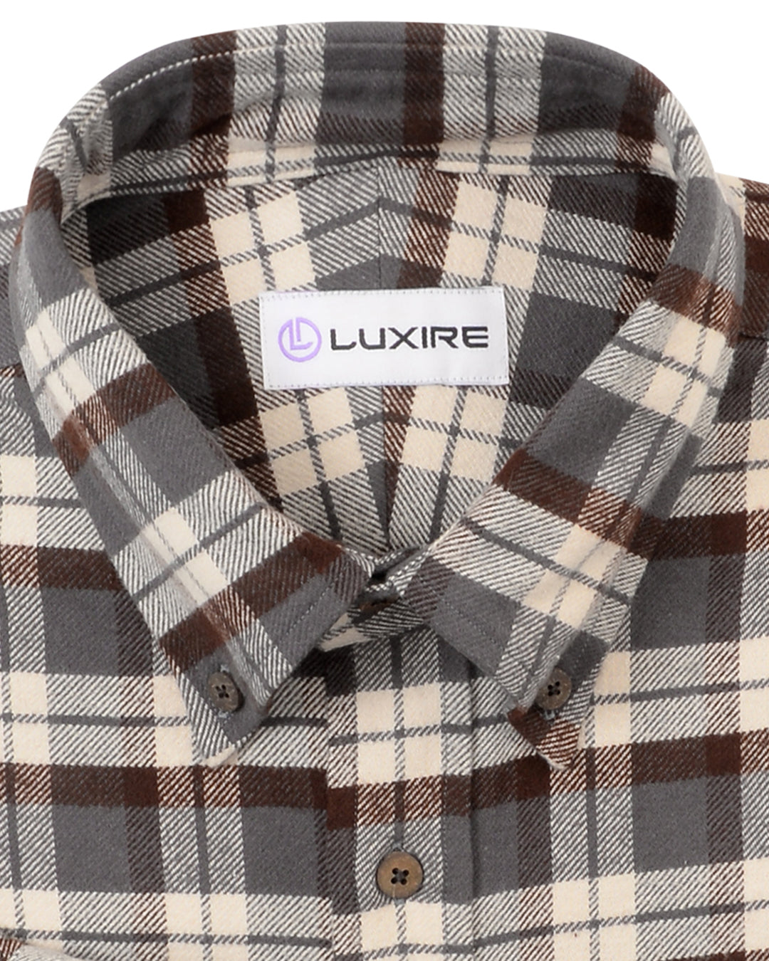 Brown Ecru Checks Flannel Shirt