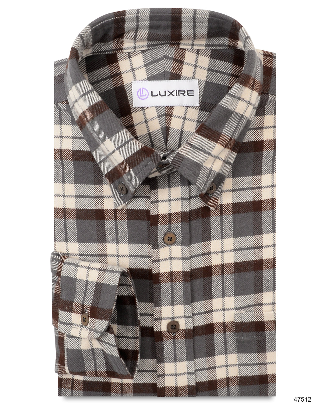 Brown Ecru Checks Flannel Shirt