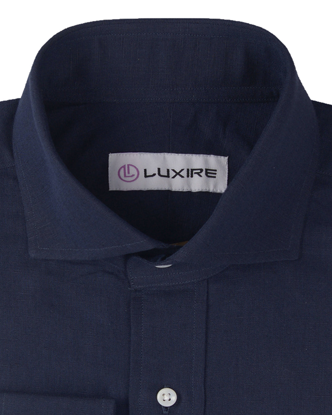 Solid Navy Blue Linen Shirt