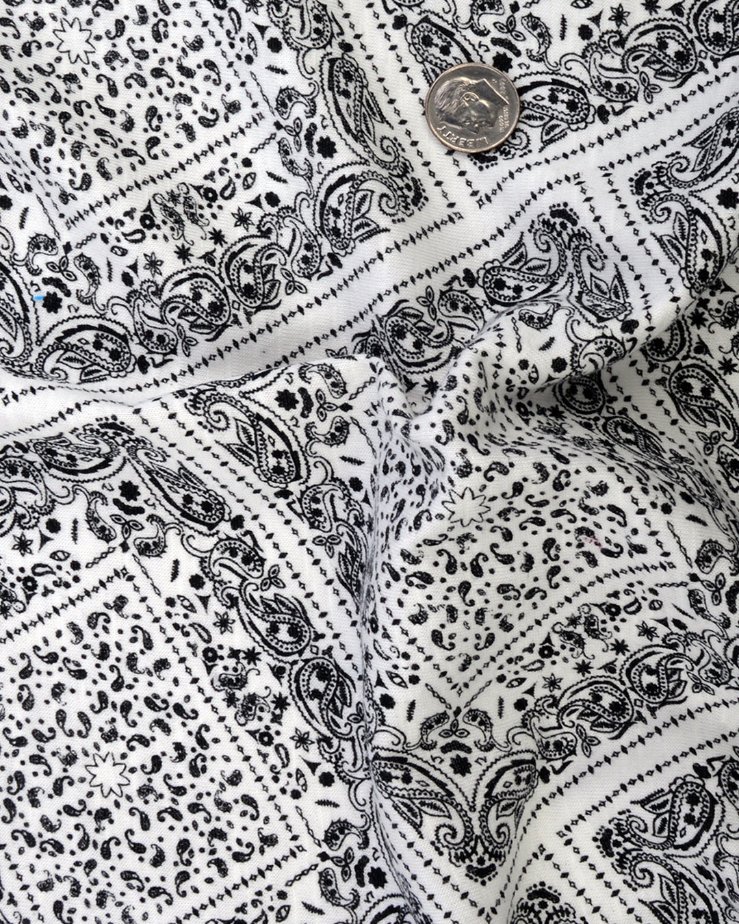 Diamond Paisley Print On White T-shirt