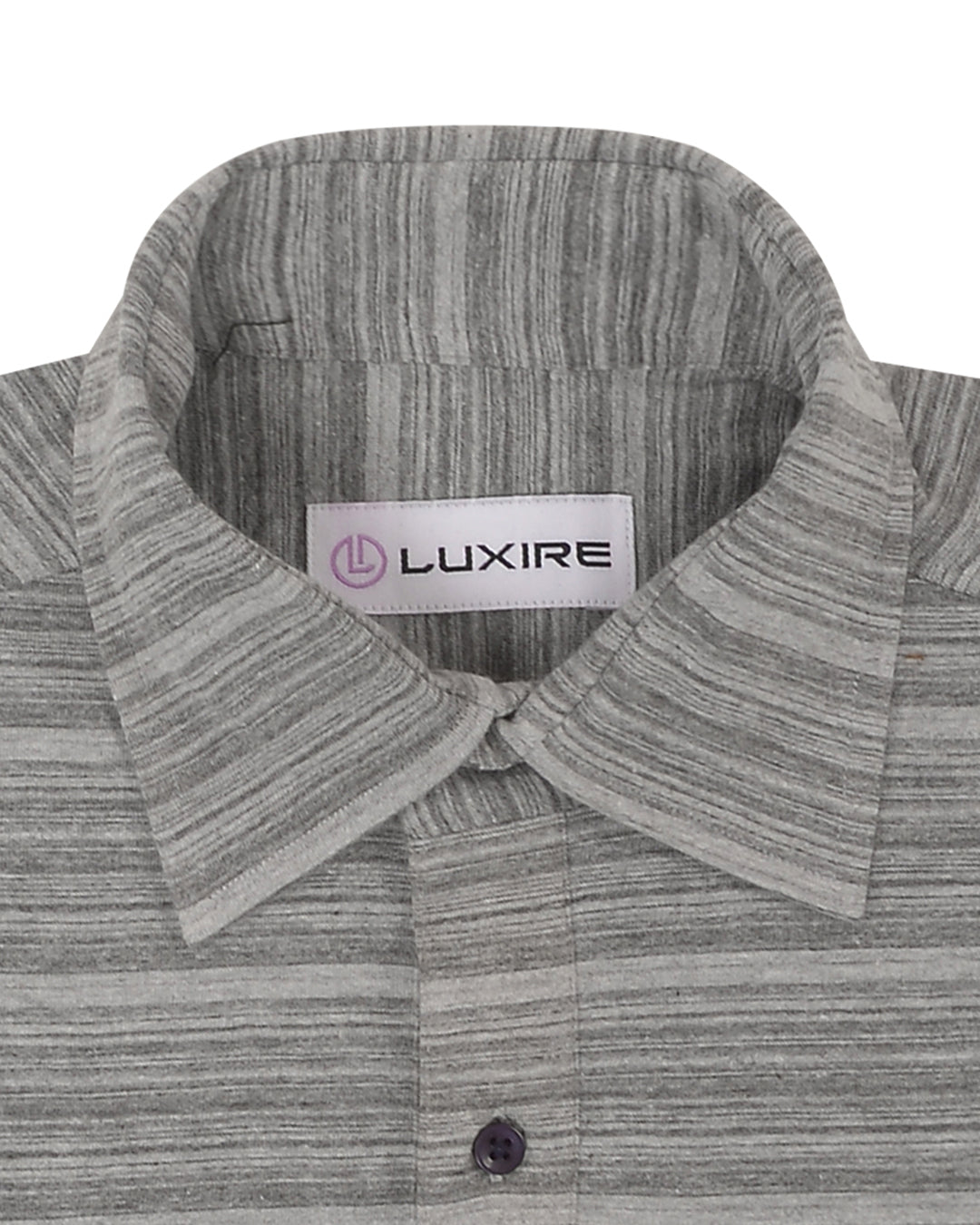 Grey Striped Polo T-shirt