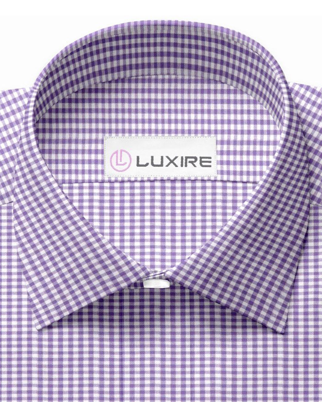 Purple Mini Gingham on White