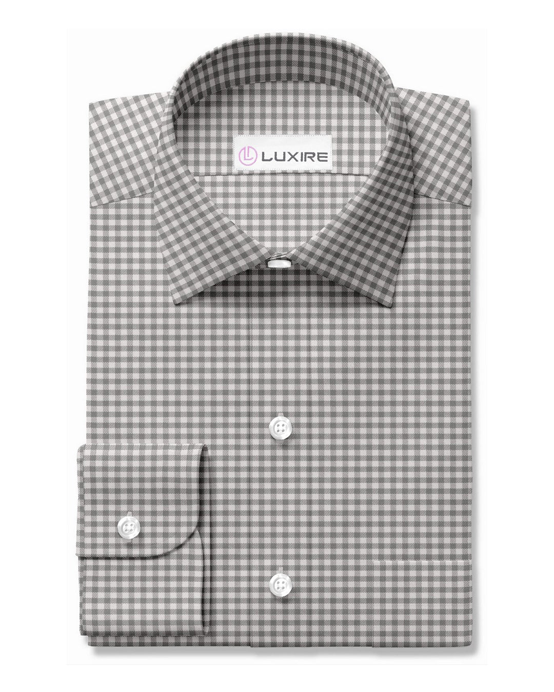 Albini: Light Grey Brush Gingham