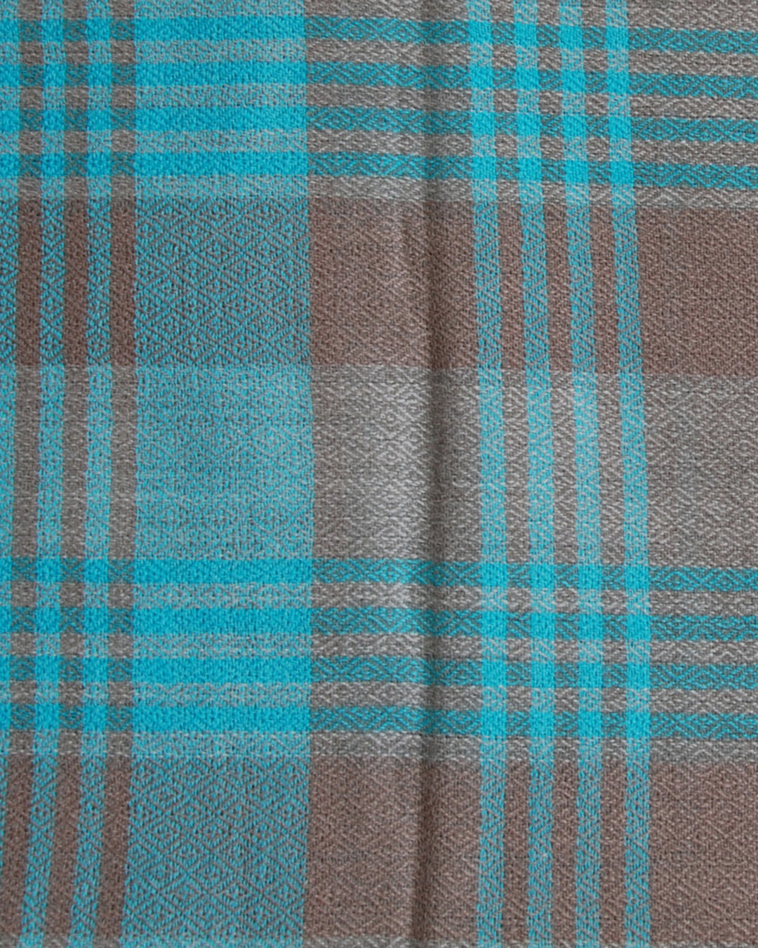 Pure Cashmere Scarf - Blue Grey Plaid