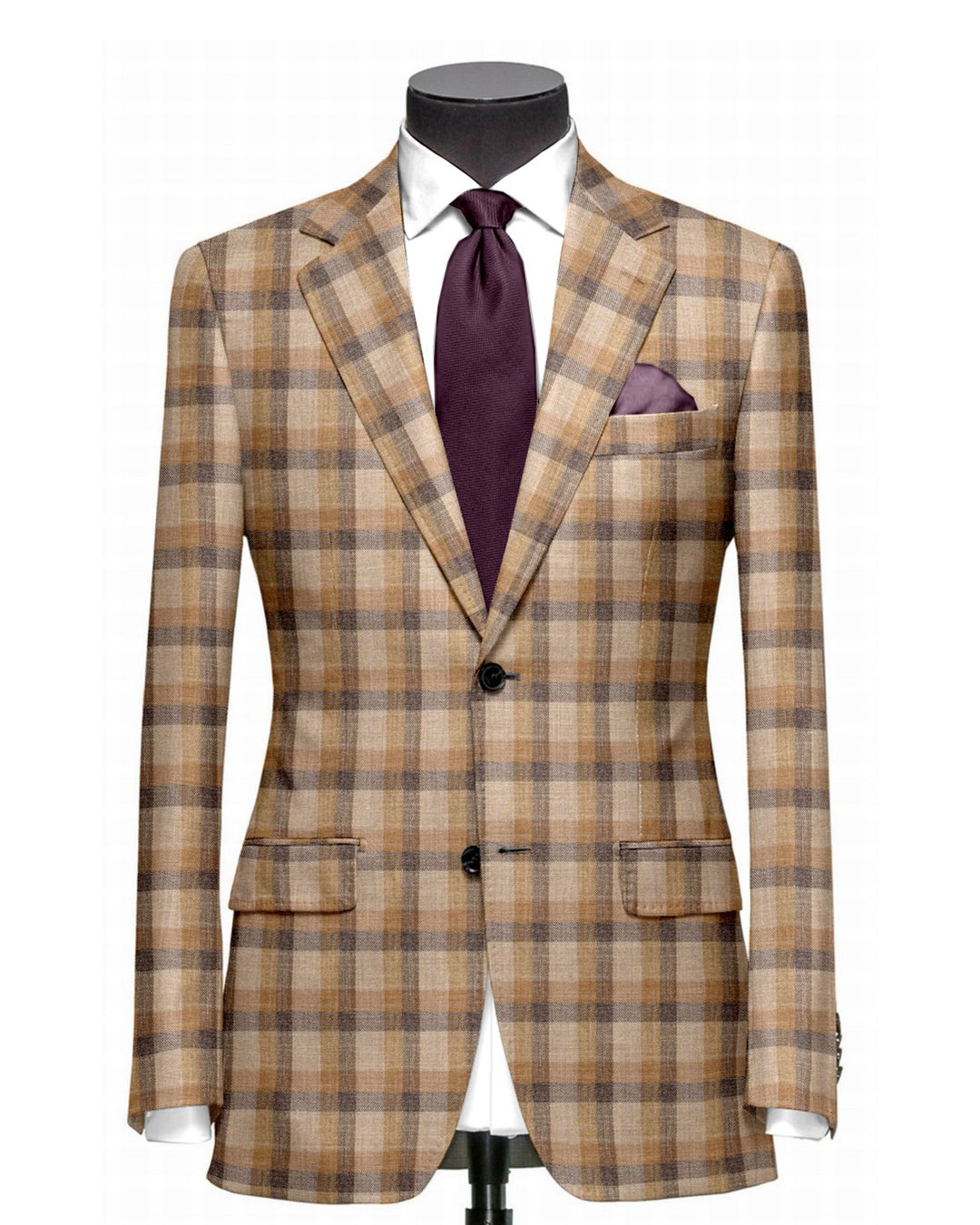 Ethomas Olive Green Beige Mustard Checks Jacket Luxire Custom