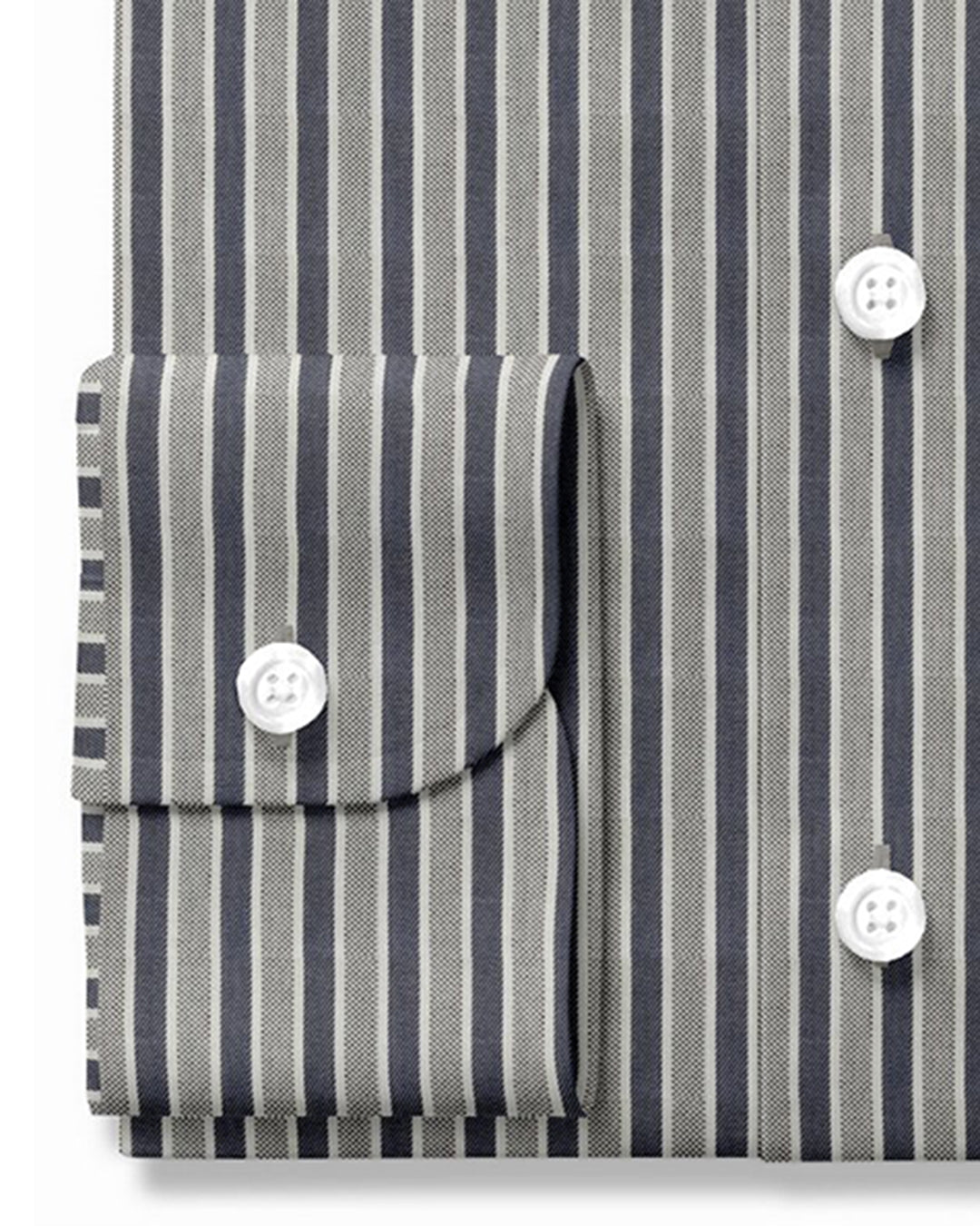 Easy-to-Iron Grey Blue White stripes