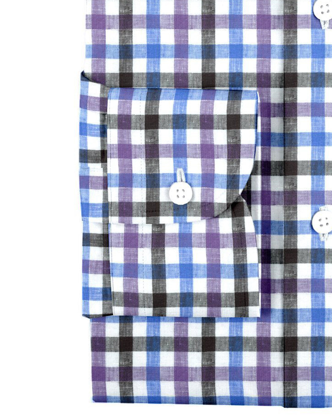 Purple Blue Black Gingham Linen