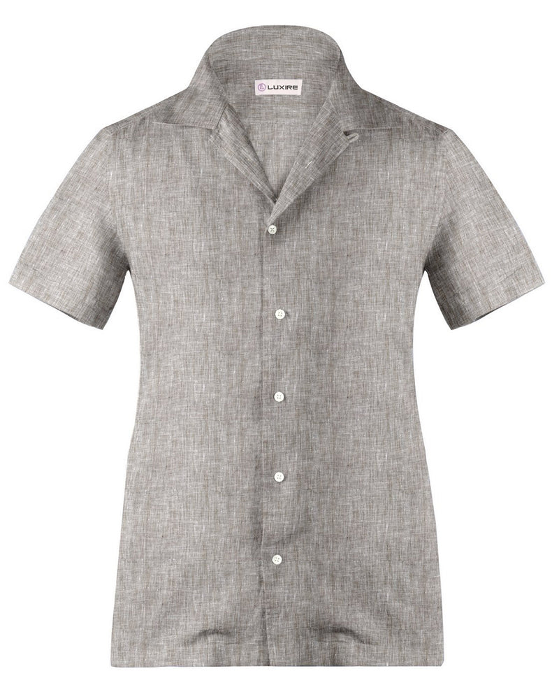 Camp collar PRESET STYLE in Brown Linen