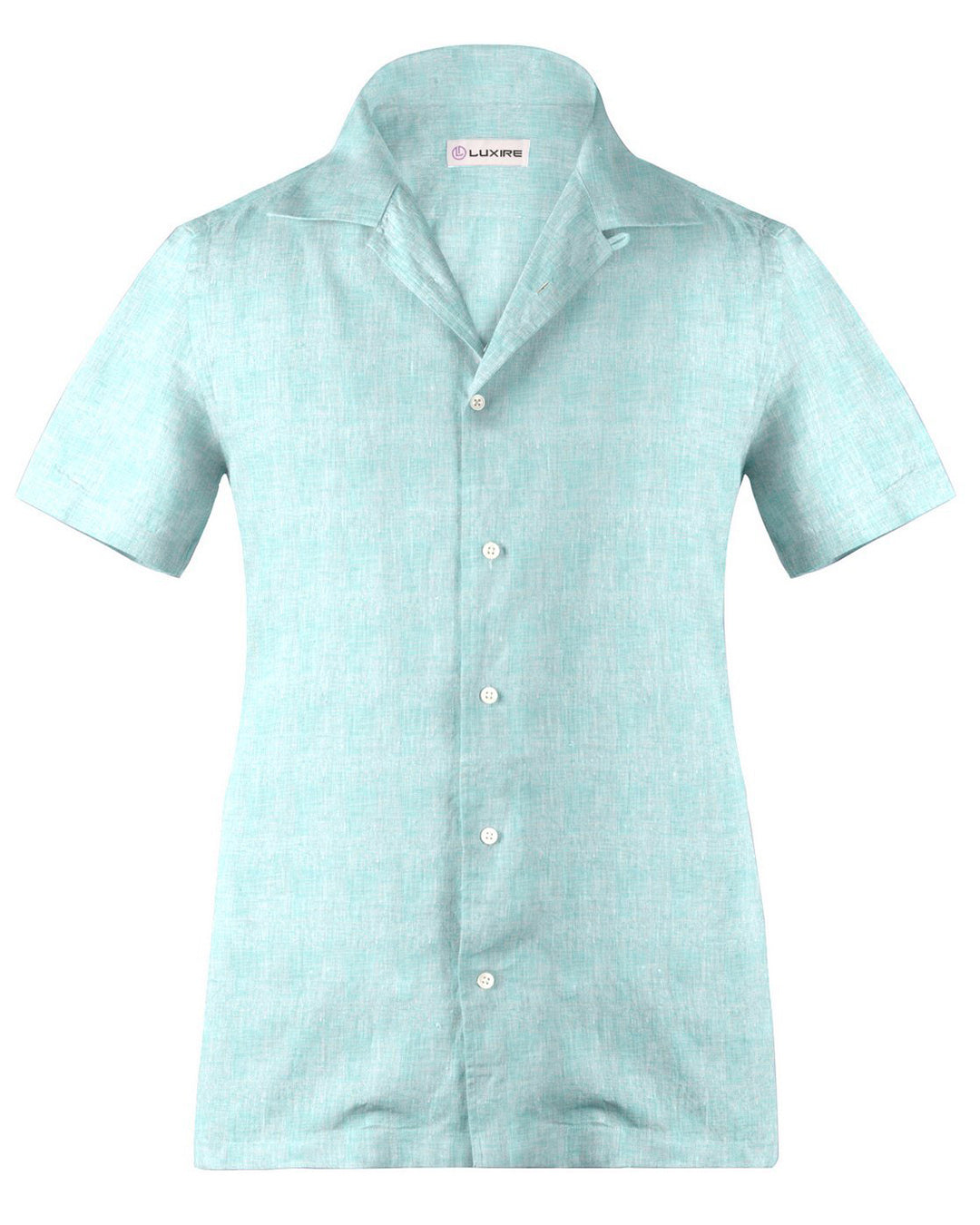 Camp collar PRESET STYLE in Sea Green Linen – Luxire Custom Clothing