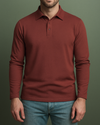EZS Aria Rust Long Sleeve Polo