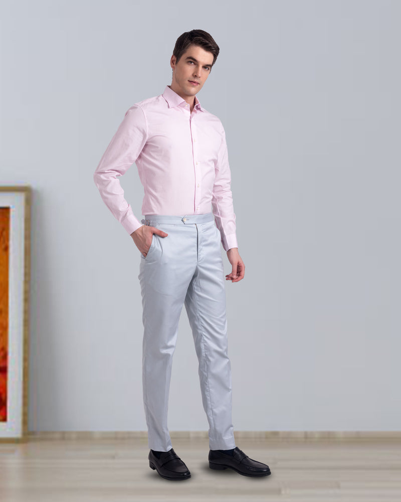 cotton dress pants Custom Men's Grey Cotton Dress Pant — Luxire Custom Clothing