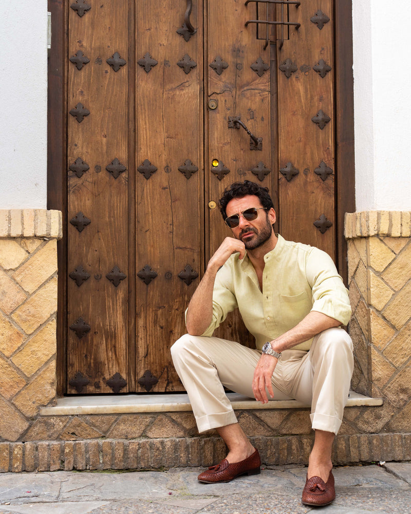 Light Olive Green Slub Linen Summer Shirt Luxire Custom Clothing Light Olive Green Slub Linen Summer Shirt Luxire Custom Clothing