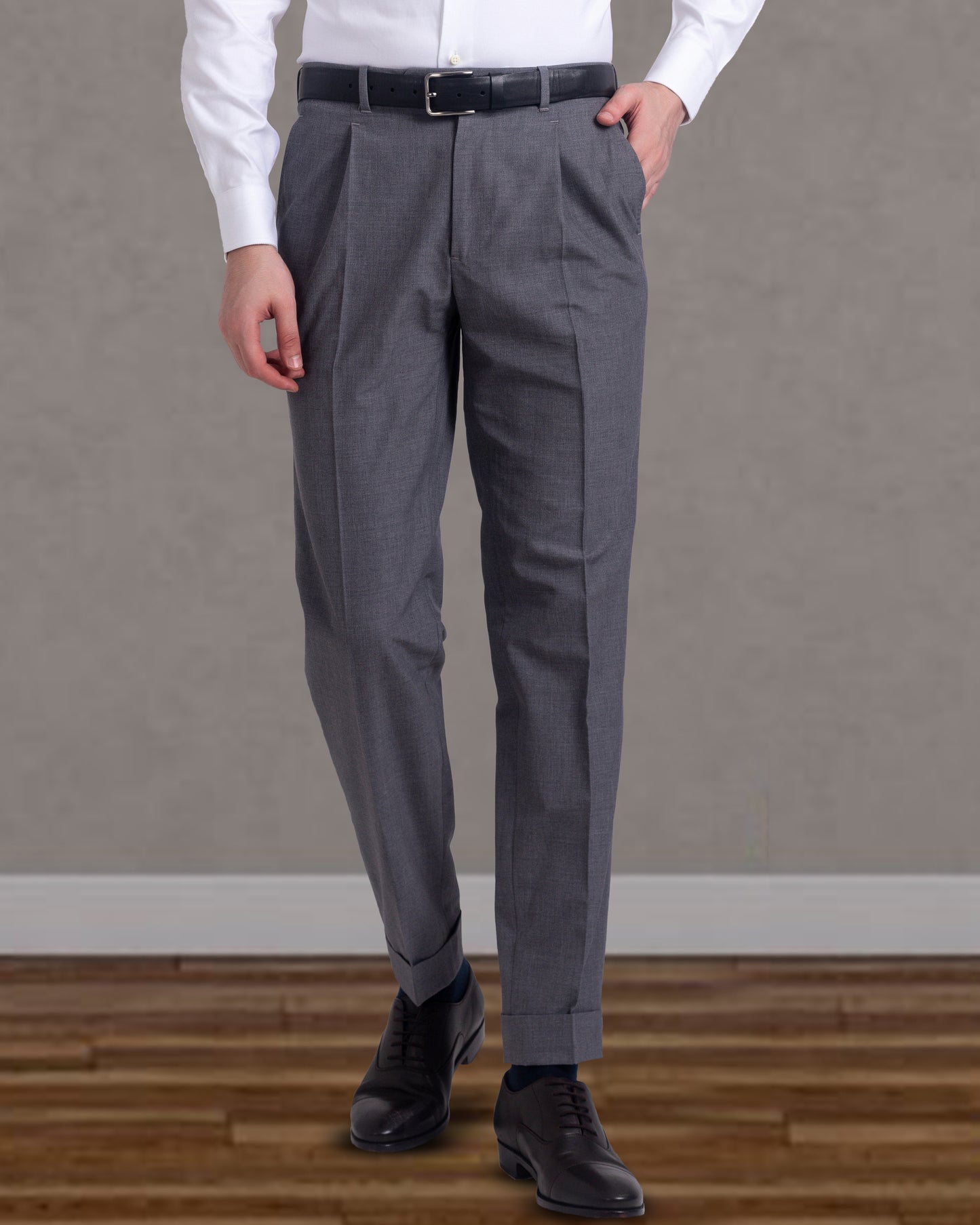 Pleated  Vitale Barberis Canonico Grey Dress Pant