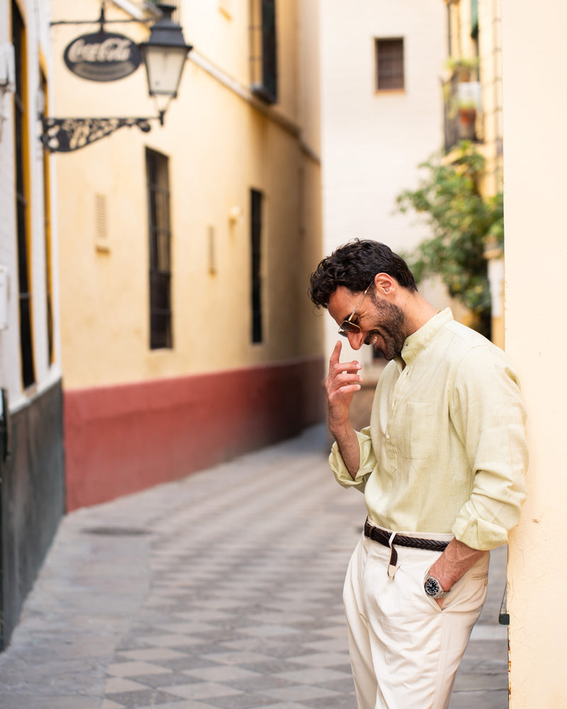 Light Olive Green Slub Linen Summer Shirt Luxire Custom Clothing Light Olive Green Slub Linen Summer Shirt Luxire Custom Clothing