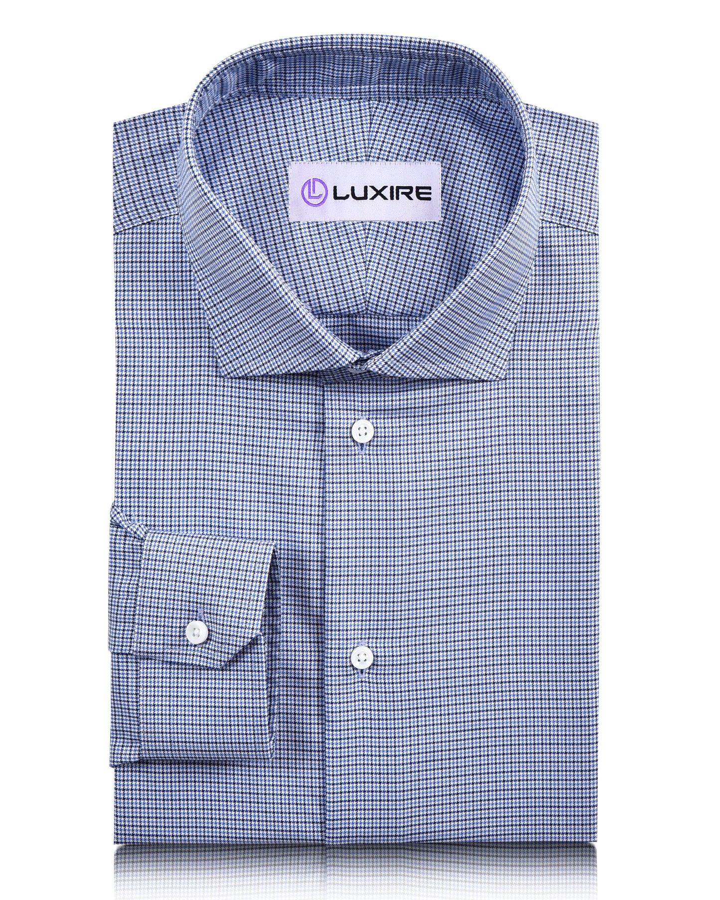 Blue White Micro Houndstooth Shirt