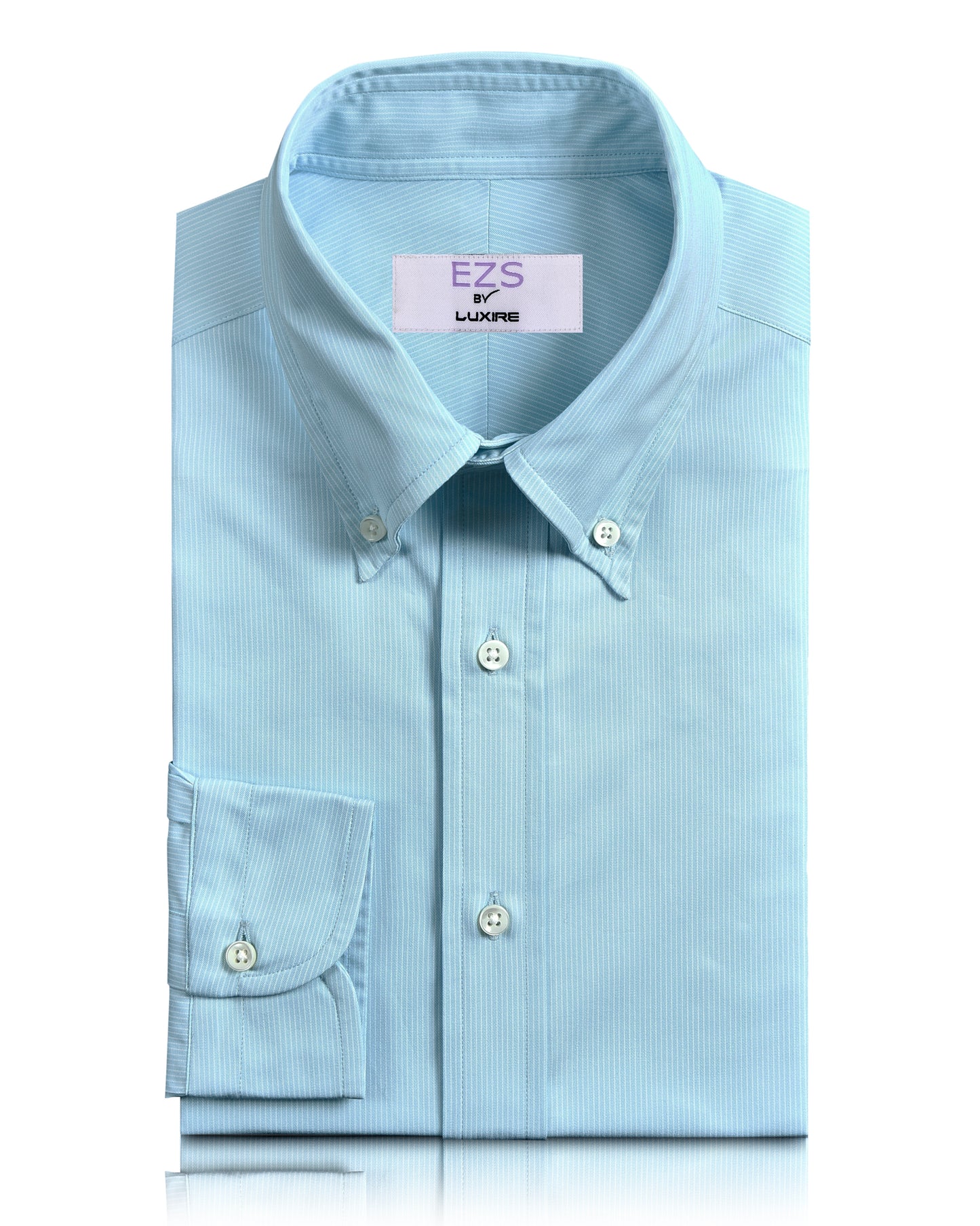 EZS Aqua Blue Pencil Stripes Shirt