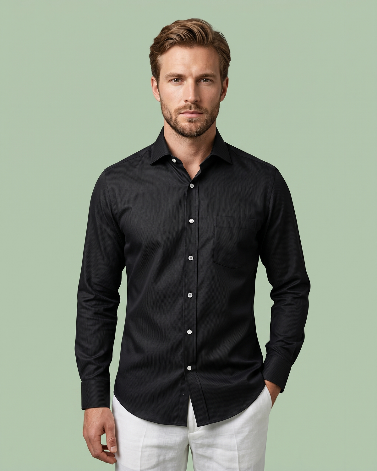 Getzner Black Royal Oxford Shirt - 1