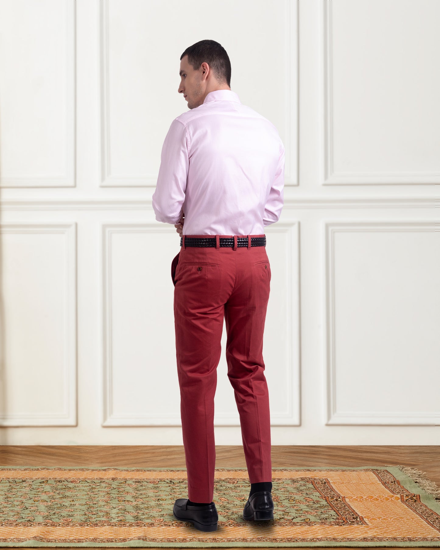 Dugdale Cotton Brick Red Twill Pant