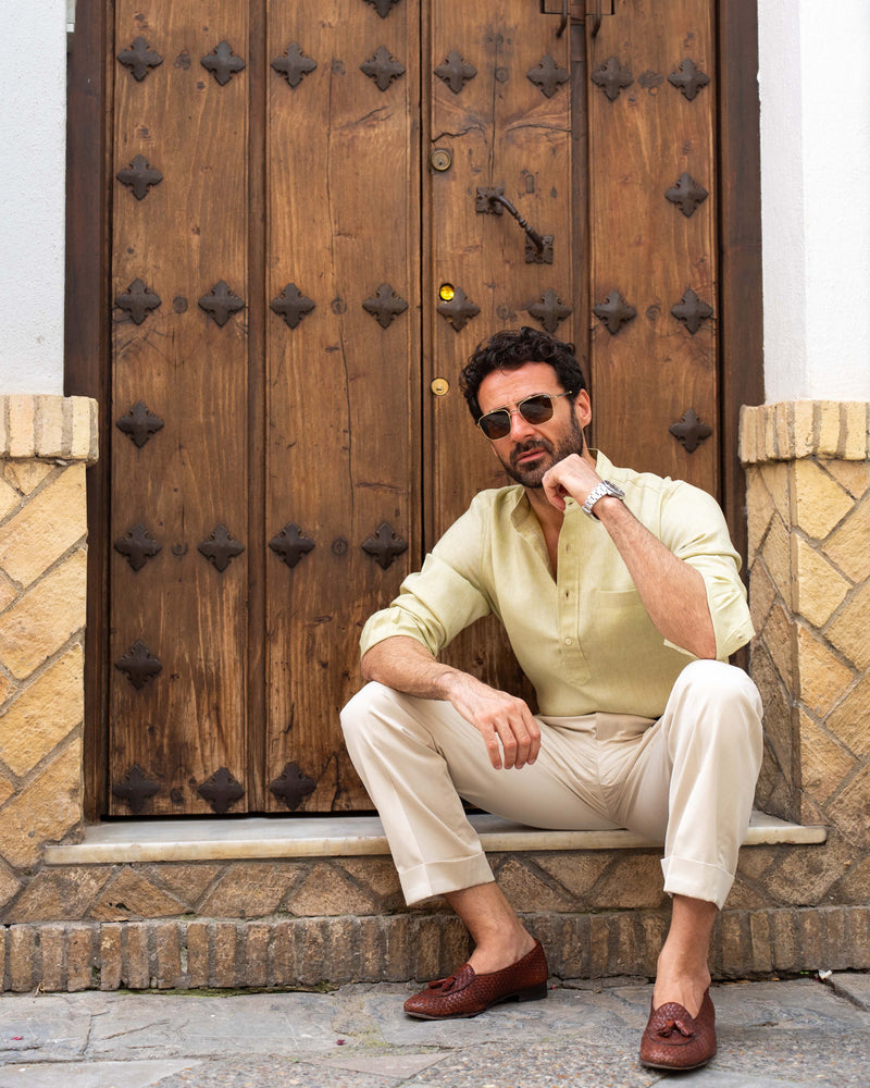 Light Olive Green Slub Linen Summer Shirt Luxire Custom Clothing Light Olive Green Slub Linen Summer Shirt Luxire Custom Clothing