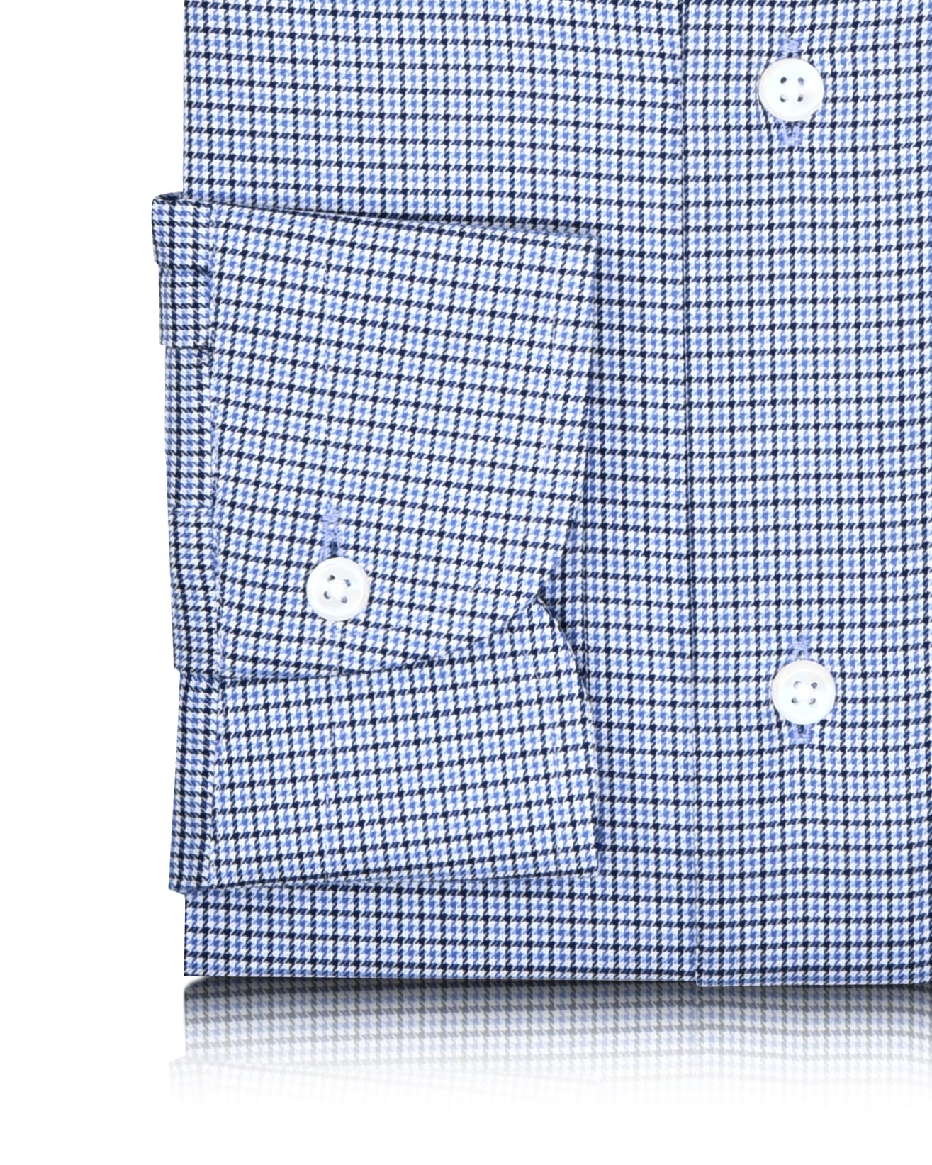 EZS Blue White Micro Houndstooth Shirt