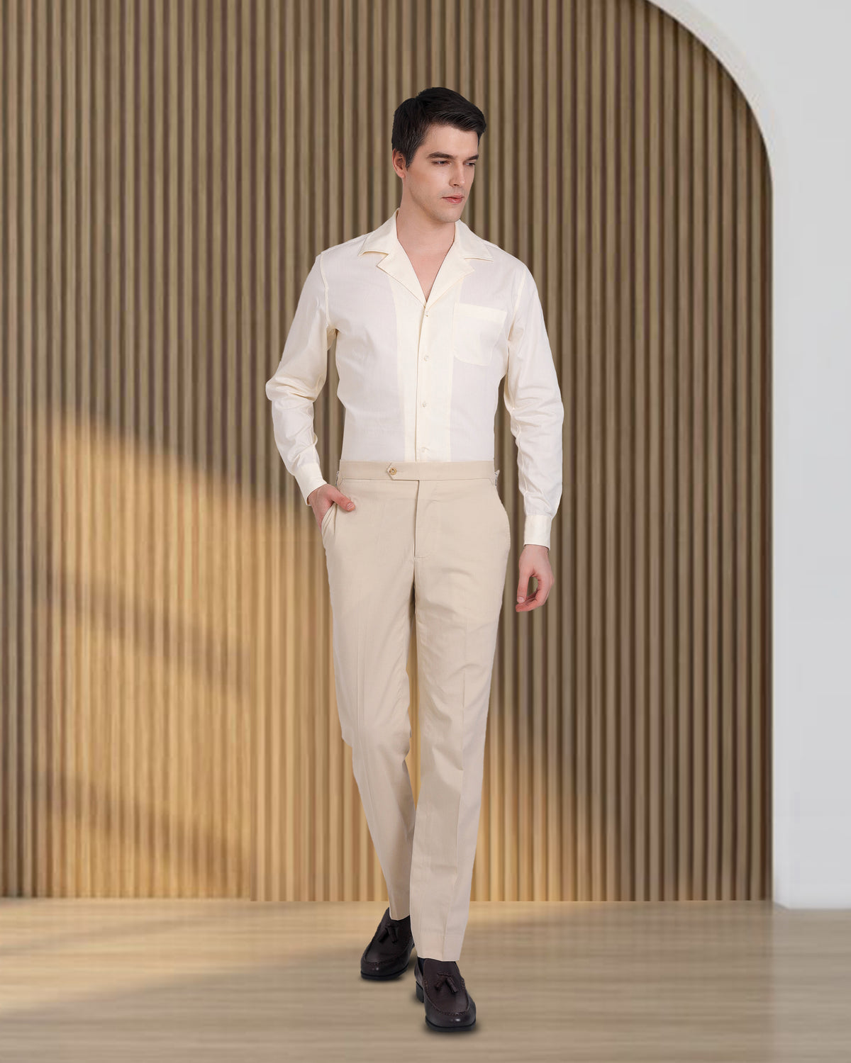 Light Khaki Cotton Dress Pant - 2