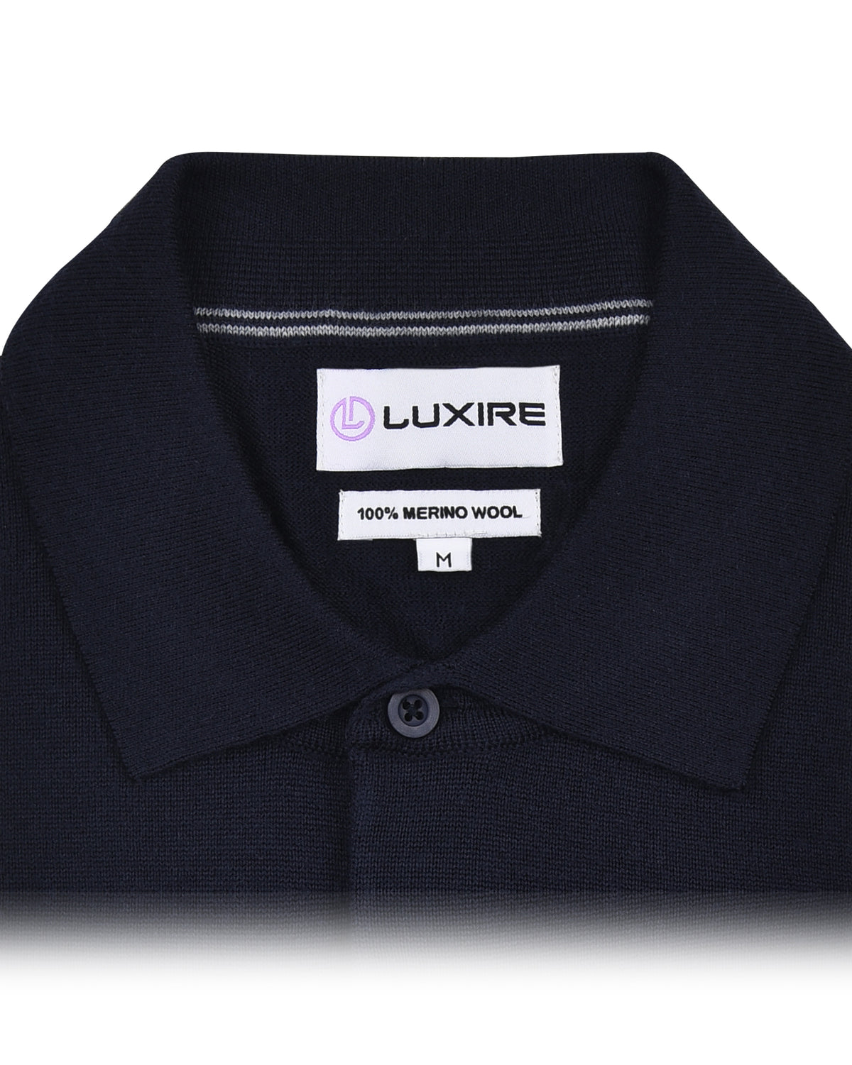 EZS Merino Wool Navy Long Sleeve Polo - 4