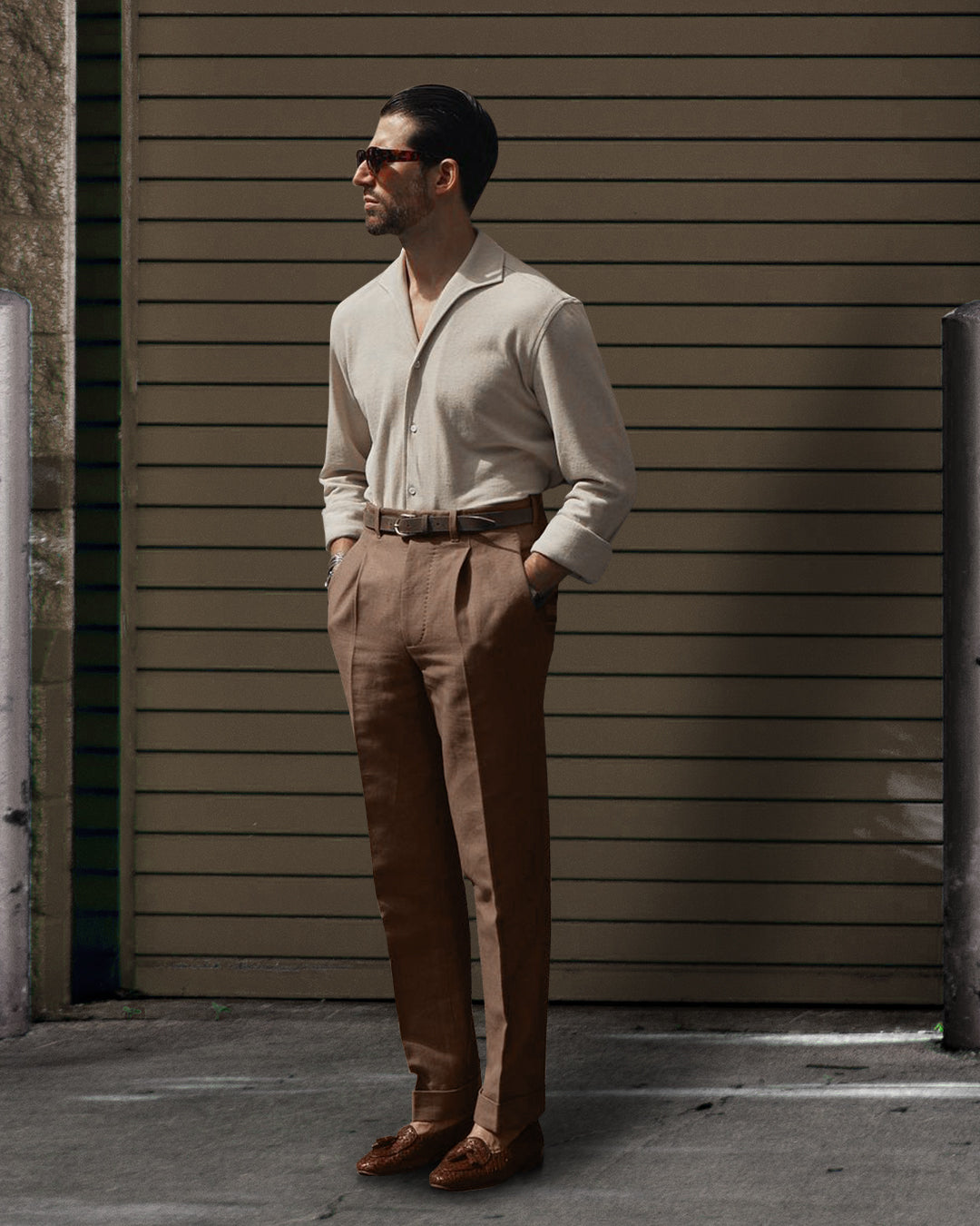 Linen Fresco Brown Dress Pant — Luxire Custom Clothing