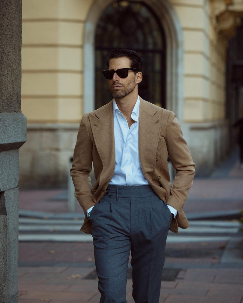 Monti White Self Stripes Business Shirt