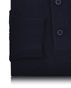 EZS Merino Wool Navy Long Sleeve Polo