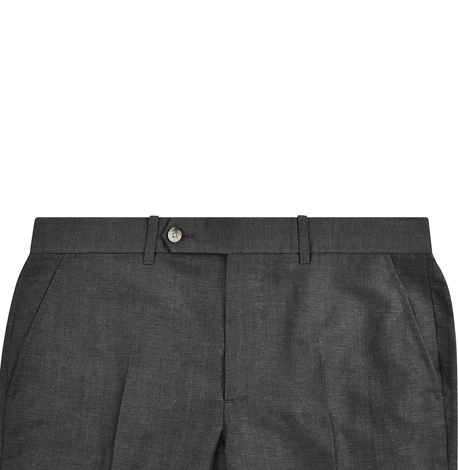 Vitale Barberis Canonico -  Dark Grey Wool Linen Dress Pant - 2