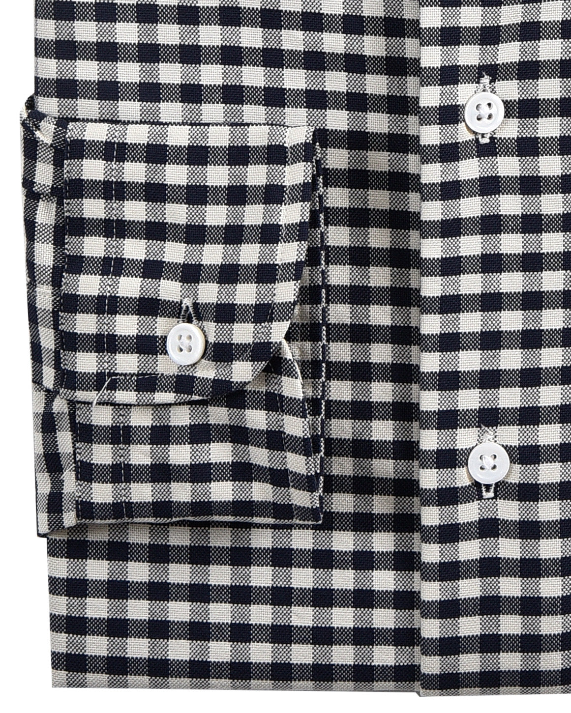 Dark Navy Ecru Gingham Shirt