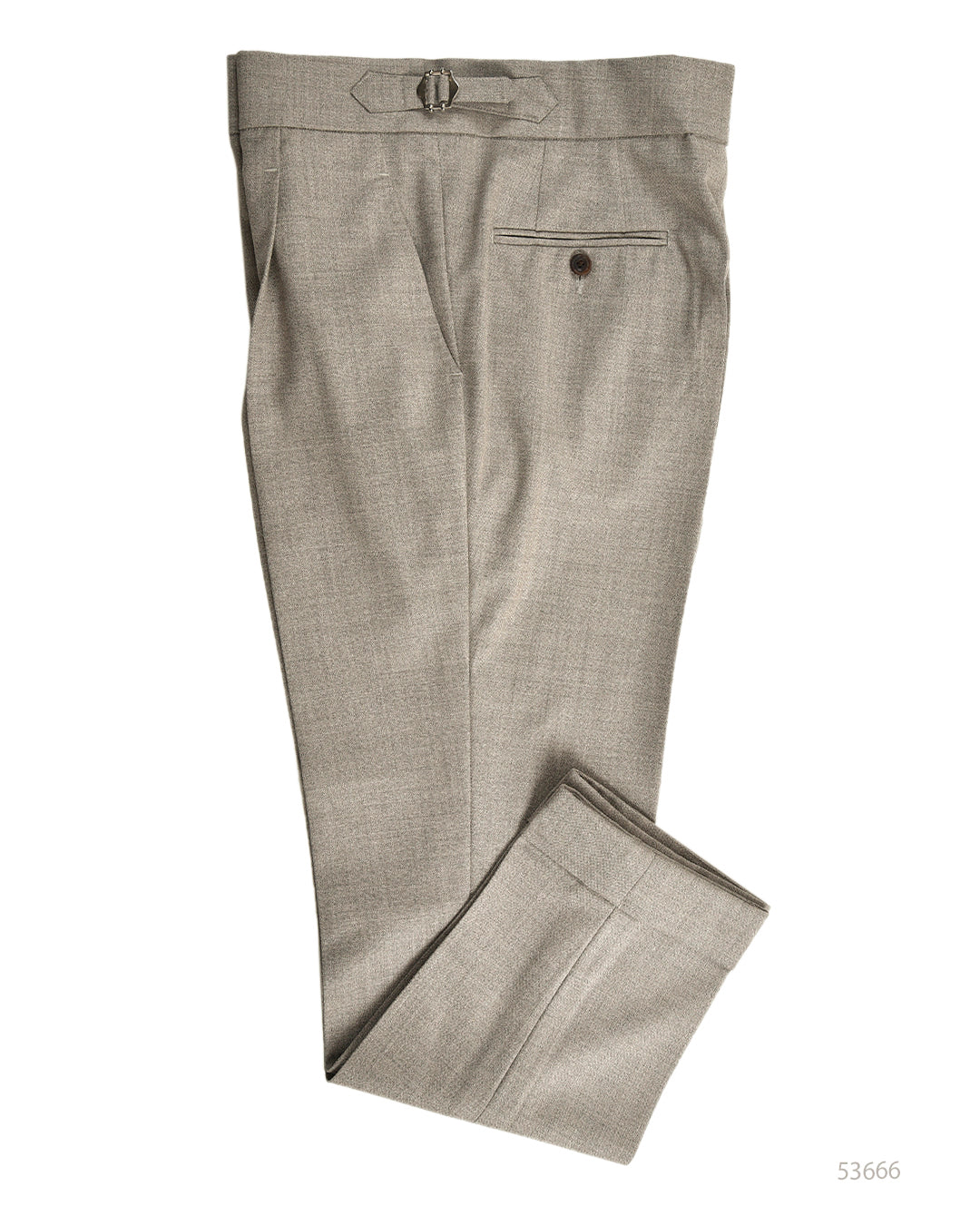 VBC - 4 Ply Tropical Wool: Grey Ecru Melange Pant - 1