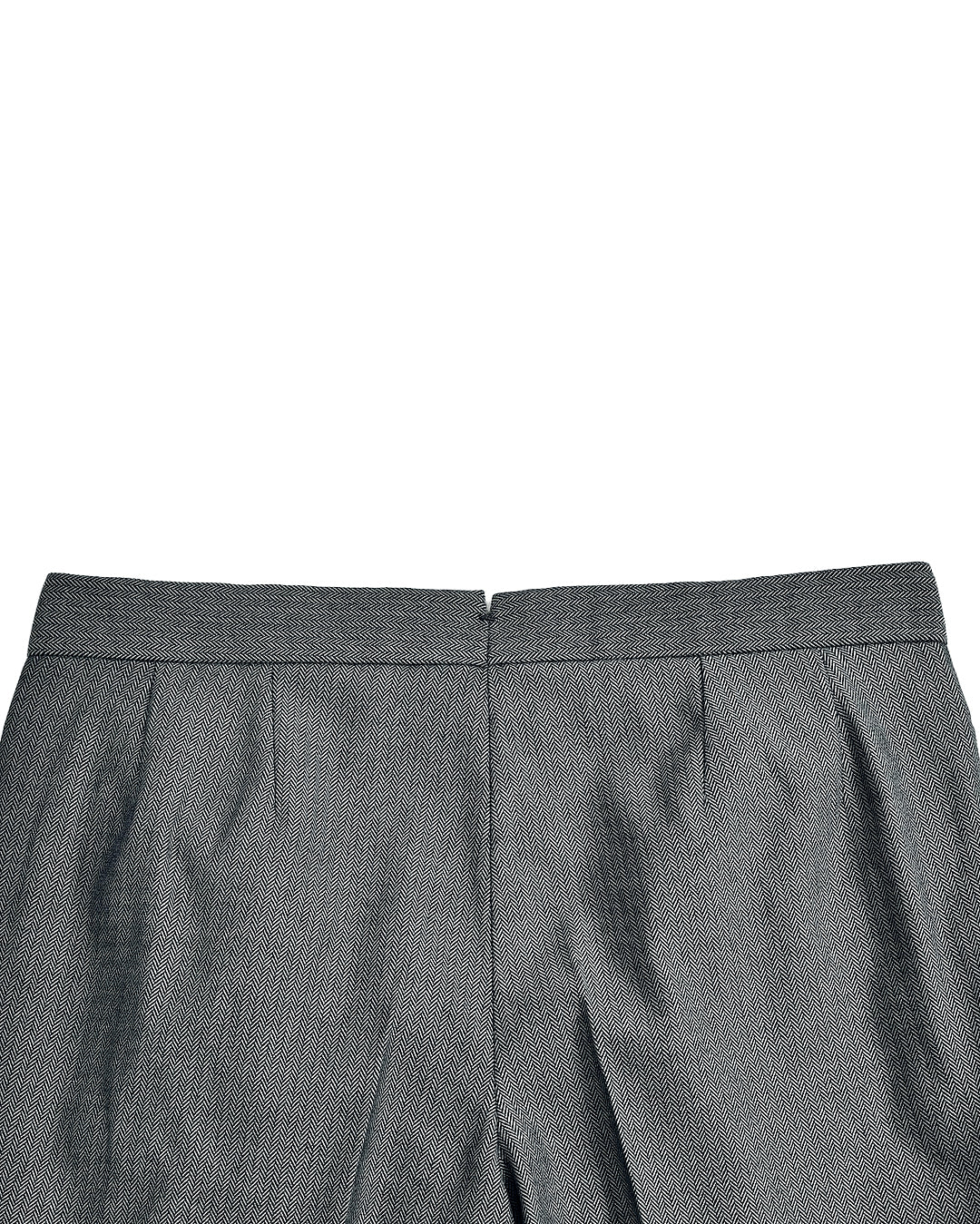 Grey Black Herringbone Pants - 6