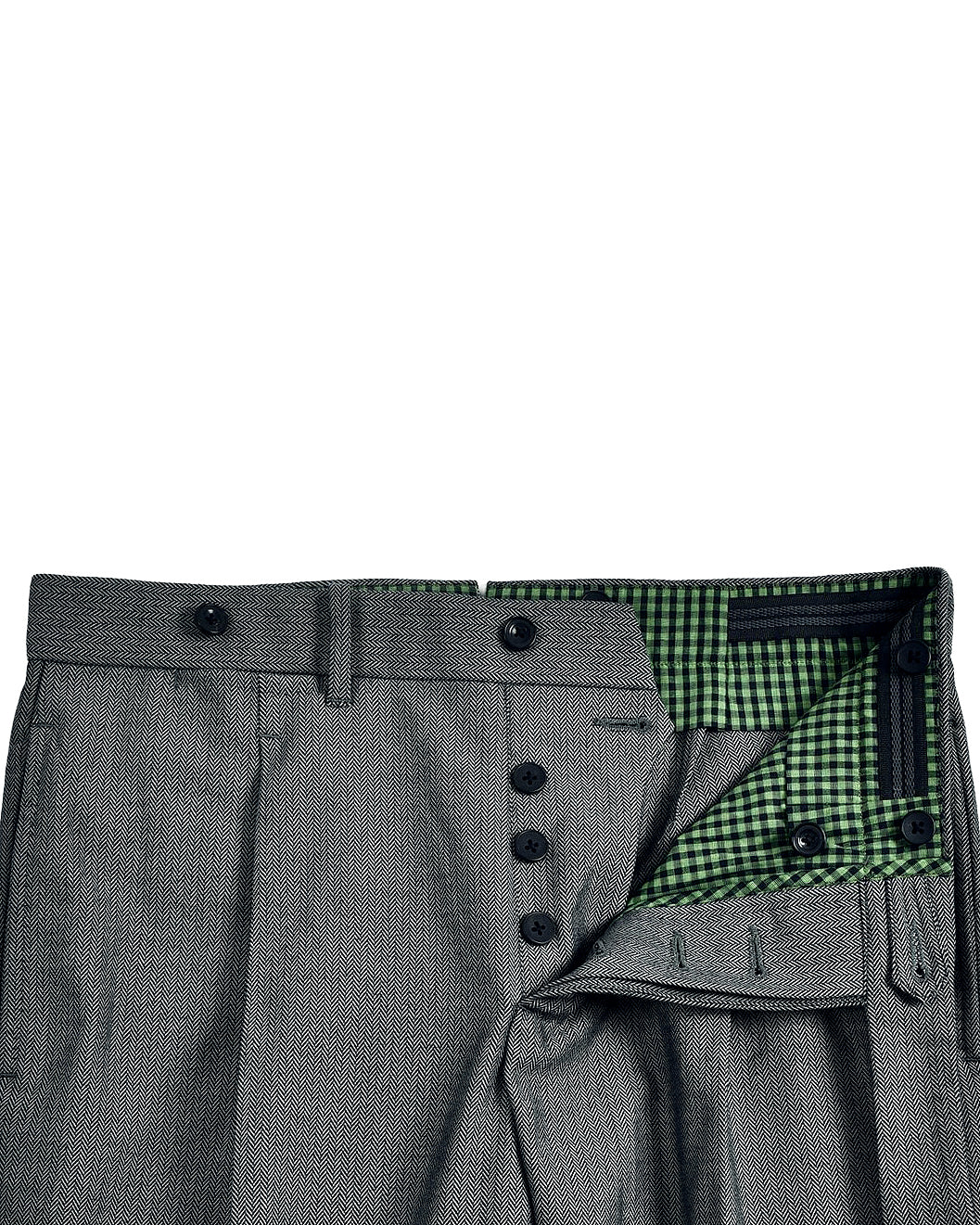 Grey Black Herringbone Pants - 4
