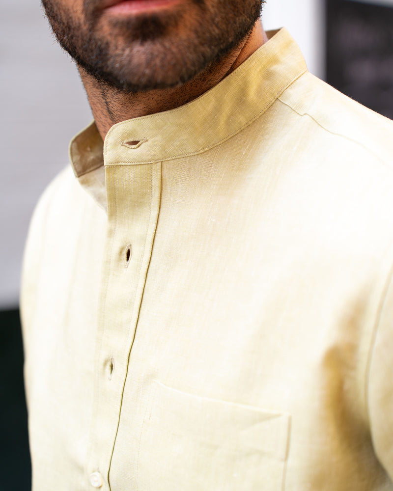 Light Olive Green Slub Linen Summer Shirt Luxire Custom Clothing Light Olive Green Slub Linen Summer Shirt Luxire Custom Clothing