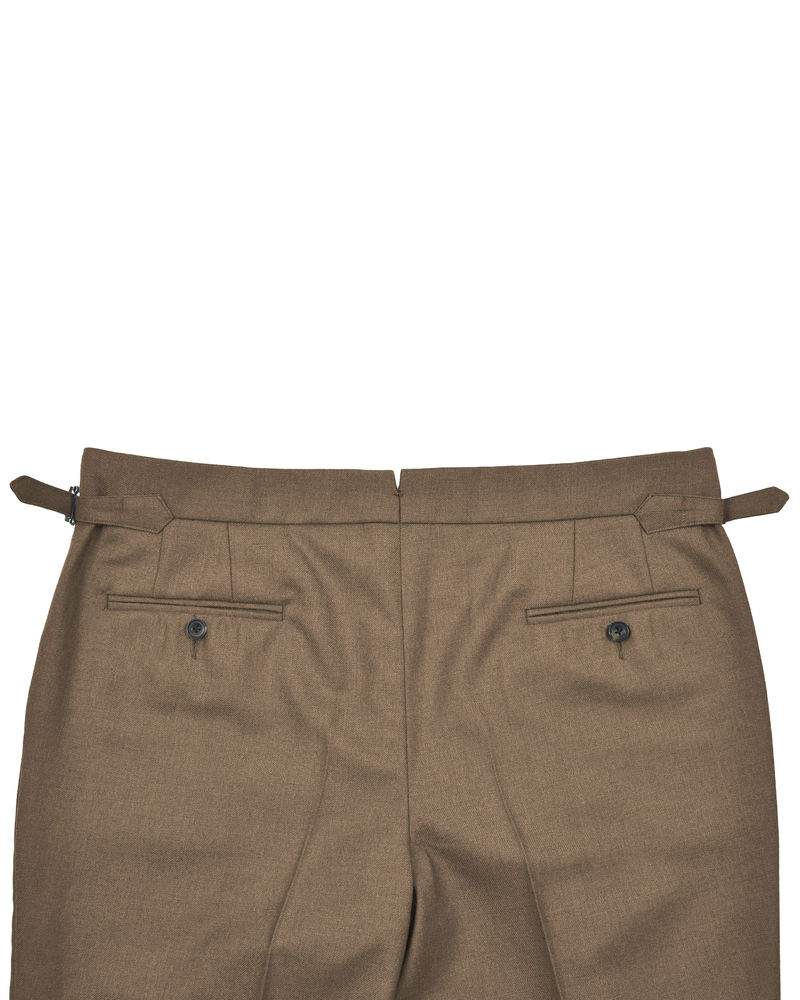 Dugdale Tobacco Wool Flannel Dress Pant