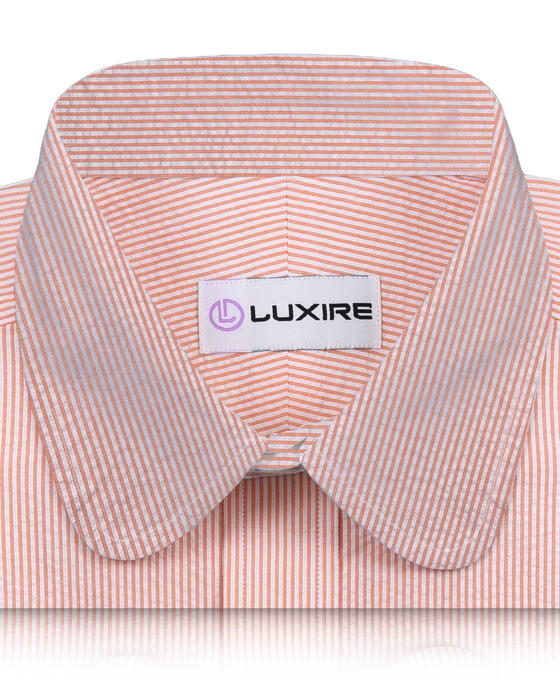 Coral Orange Stripes Seersucker