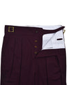 Gurkha Pants in Fresco Matt Wine Twill