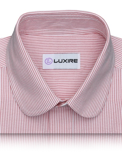 Burnt Orange Dress Stripes Seersucker