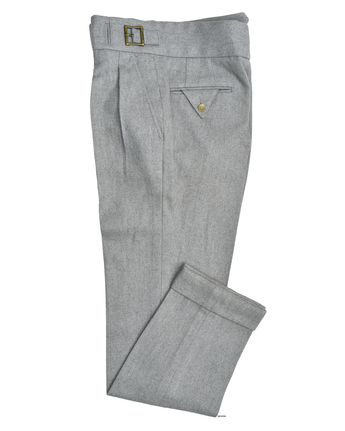 Luxire Grey Wool Flannel Gurkha Pants